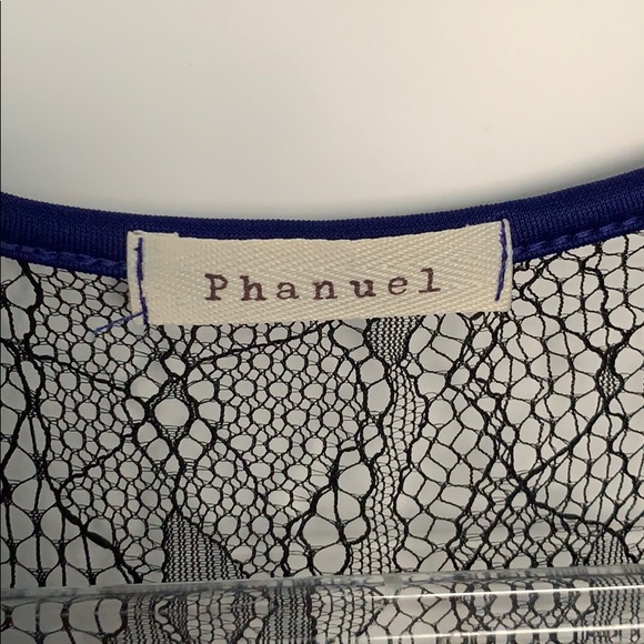 Phanuel Royal Blue Lace back Lace insert M Dress - Picture 3 of 4